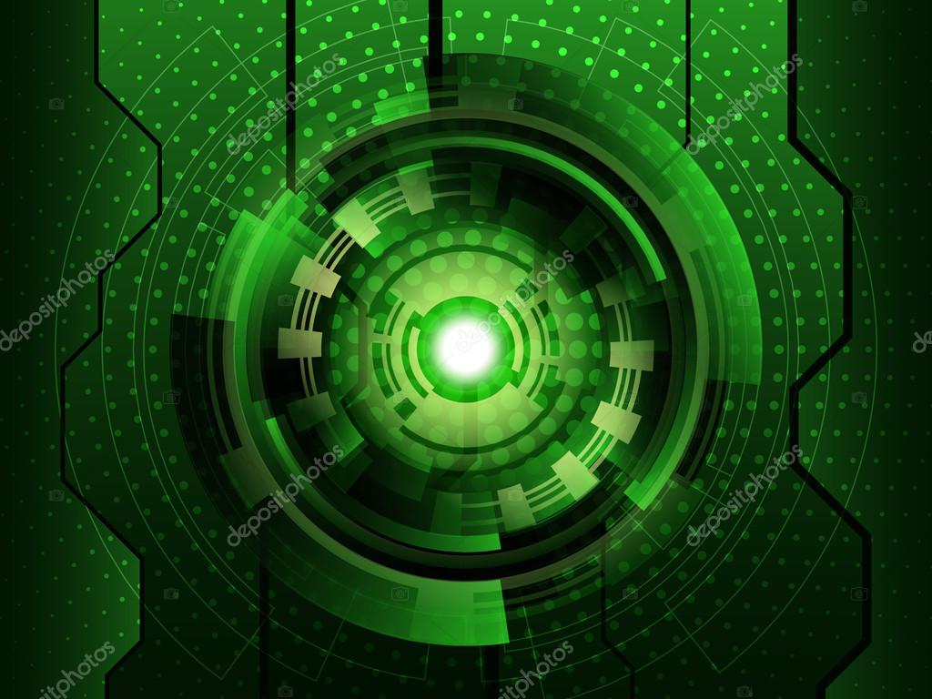 Abstract green futuristic digital technology background. Vector