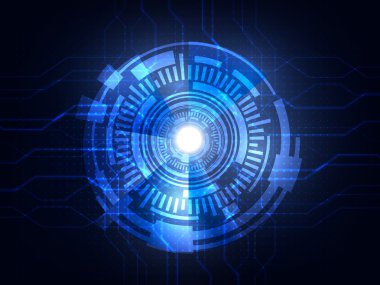 Soyut mavi fütüristik dijital teknoloji arka plan. Vektör çizim