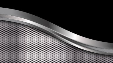 Gümüş ve siyah metalik arka plan. Soyut vektör illüstrasyonu.