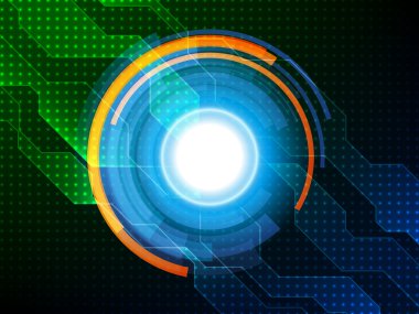 Soyut teknolojik altyapı. Yüksek teknoloji arka plan tasarımı. Vektör çizim