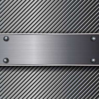 Metal şablon arka plan tasarlamak. Vektör metalik afiş