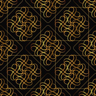 Soyut kesintisiz geometrik desen. Vintage vektör altın arka plan