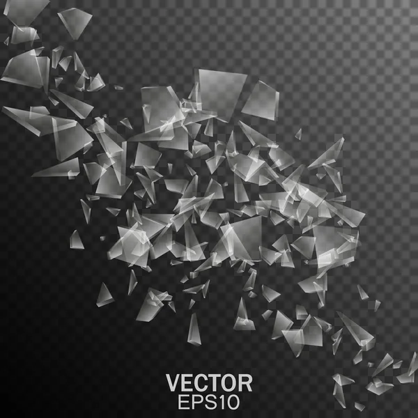 Efecto cristal roto. Fragmentos transparentes vectoriales. ilustración abstracta — Vector de stock