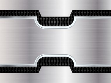 Gümüş ve siyah metal arka plan. Soyut vektör çizim