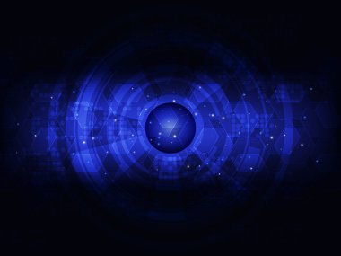 Soyut mavi fütüristik dijital teknoloji arka plan. Vektör çizim