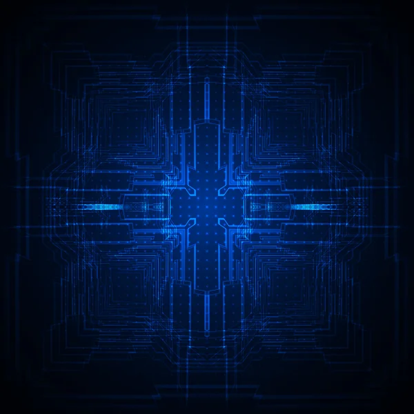 抽象的な幾何学的な青いテクノロジー ハイテク背景。ベクトル図 — ストックベクタ