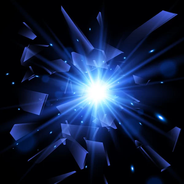 Blaue Vektorexplosion im Techno-Stil. Abstrakter Hintergrund — Stockvektor