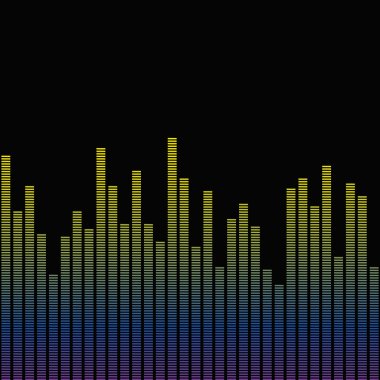 Dijital ekolayzer. Müzik arka plan. Soyut vektör çizim