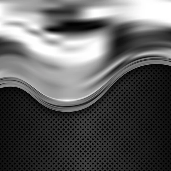 Fondo metálico plateado y negro. Ilustración abstracta del vector — Vector de stock