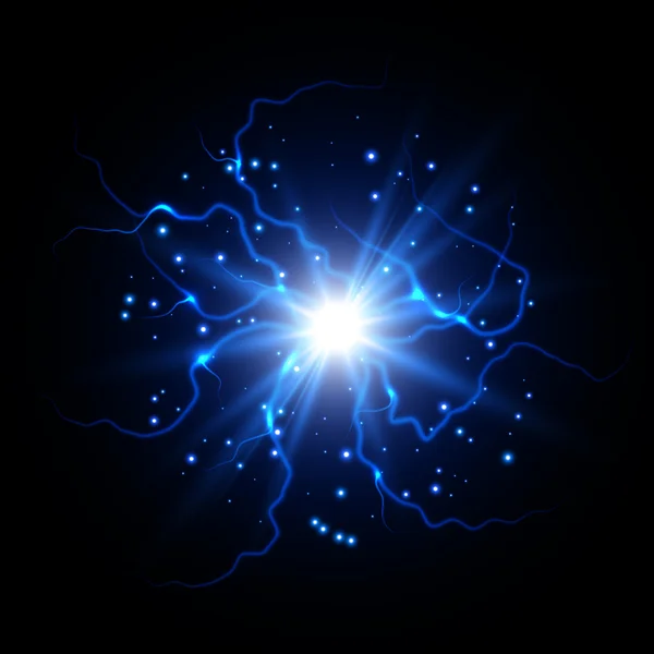 Fulger Bolt Background. Efecte magice și luminoase de iluminat. Vector Illustration — Vector de stoc