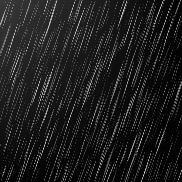 黒の背景に雨します。ベクトル雨のテクスチャです。抽象的なイラスト — ストックベクタ