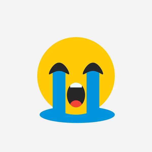 Emoji Chorão Emoção Triste Ilustração Vetorial Eps10 — Vetor de Stock