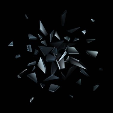 Kırık cam parçaları. Soyut patlama. Vektör arkaplanı EPS10