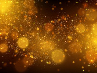 Altın yaldızlı yıldız tozu arka planı. Vektör illüstrasyonu EPS10