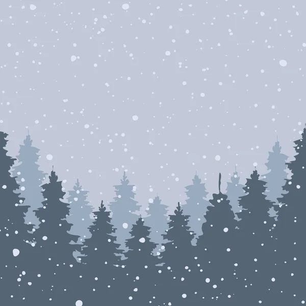 Winterlandschap Vallende Sneeuw Kerst Achtergrond Vectorillustratie Eps10 — Stockvector