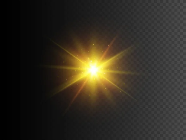 Χρυσό Αστέρι Λάμψη Διάνυσμα Διαφανές Φωτεινό Εφέ Λάμψης Eps10 — Διανυσματικό Αρχείο