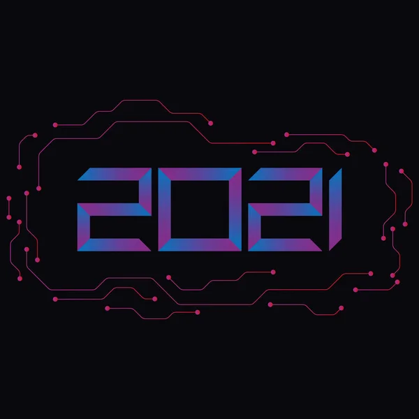 2021 Новый Год 2021 Дизайн Логотипа Номера Векторная Иллюстрация Концепция — стоковый вектор