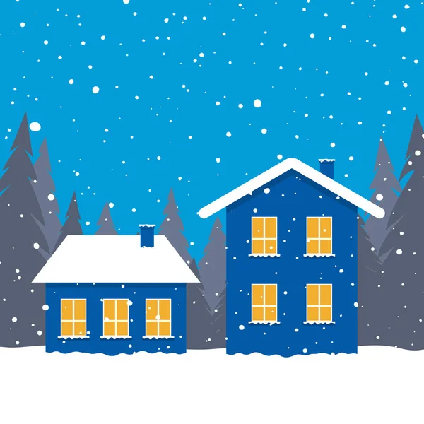 Zimowe Tło Krajobrazu Nowy Rok Boże Narodzenie Ilustracja Wektora Eps10 — Wektor stockowy
