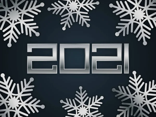 Різдво Новорічний Фон Срібними Сніжинками Векторні Ілюстрації Eps10 — стоковий вектор