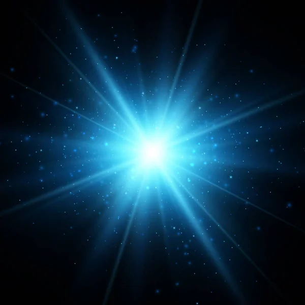 Steaua Strălucitoare Albastră Explodat Efect Lumină Vectorială Eps10 — Vector de stoc