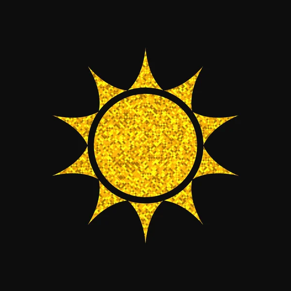 Design Del Logo Sun Texture Glitter Oro Illustrazione Vettoriale Eps10 — Vettoriale Stock