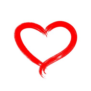 Vektör kalp şekli. Kırmızı fırça çerçevesi. Vektör tasarımı. Eps10