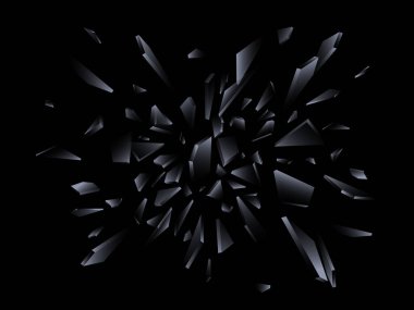 Shards of broken glass. Abstract explosion. Realistic vector background EPS10 clipart