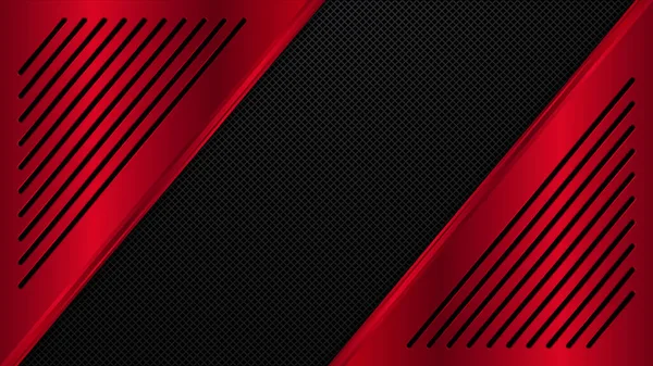 Fondo Metal Negro Rojo Banner Metálico Vectorial Antecedentes Tecnología Abstracta — Archivo Imágenes Vectoriales