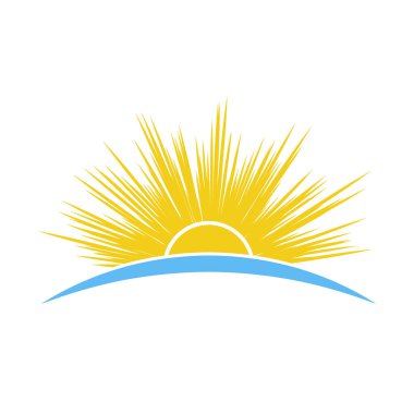 Güneş ve deniz yolculuğu logosu şablonu. Vektör illüstrasyonu EPS10