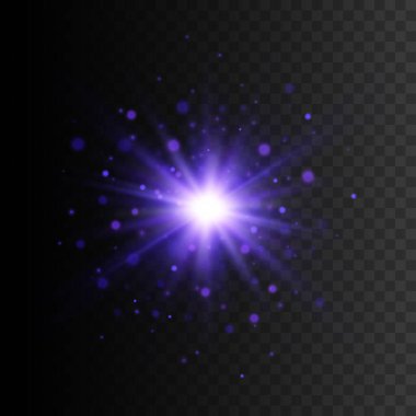 Işık etkisi. Parıltılı yıldız patlaması. Mavi parıltılı doku. EPS10