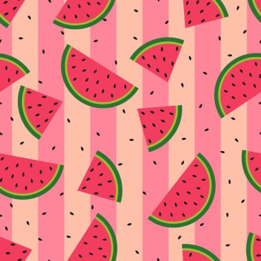 Kusursuz karpuz deseni. Vektör arkaplanı. Düz dizayn. EPS10