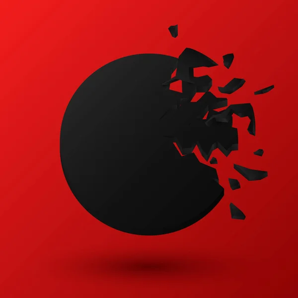 Bandeiras Explosão Redondas Explosão Negra Abstrata Ilustração Vetorial Eps10 —  Vetores de Stock