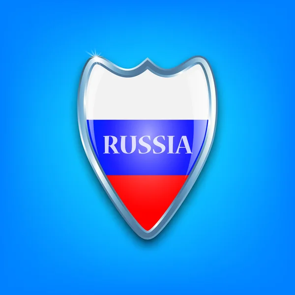 Vector metalen schild met Russische vlag — Stockvector