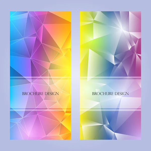 Ensemble de vecteur de conception Brochure Flyer. Fond vectoriel abstrait avec triangles colorés — Image vectorielle