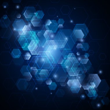 abstract background with hexagons. technology design