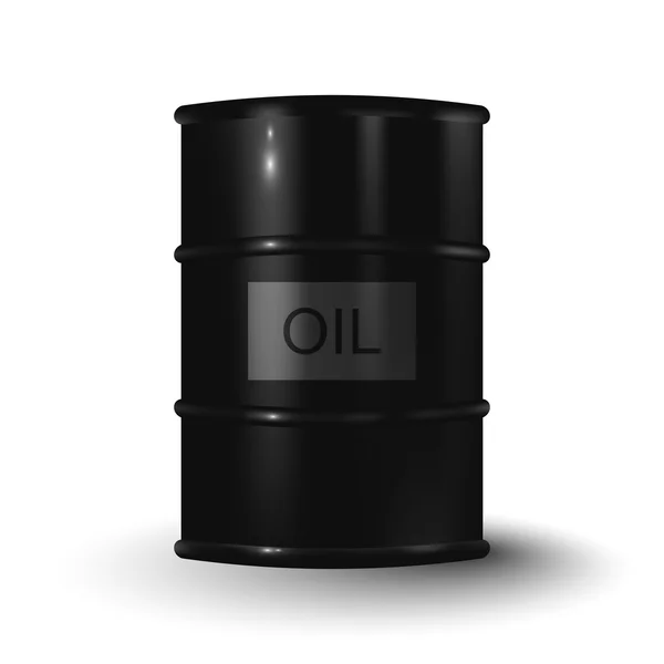 Illustration of black metal oil barrel on white backgroun — Stockfoto