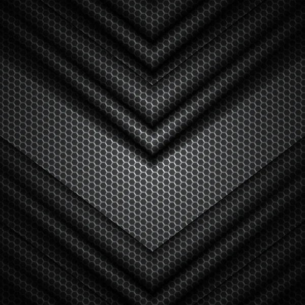 Czarno -szary tło z sześciokątów wzór tekstury — Wektor stockowy