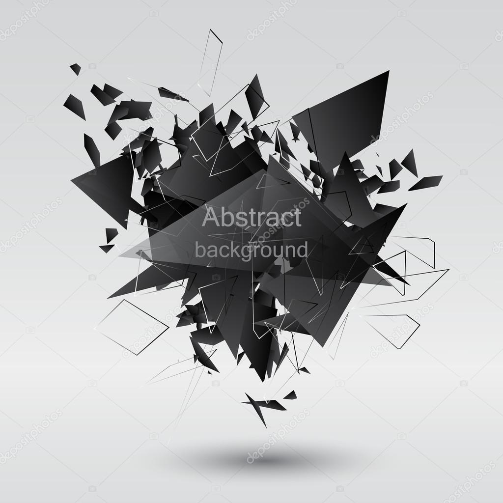 Abstract black explosion. Vector illustration.EPS10