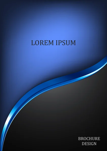 काले और नीले ब्रोशर टेम्पलेट फ्लायर डिजाइन पृष्ठभूमि और वक्र नीले तत्व और तस्वीर जोड़ने के लिए जगह और ए 4 पेपर आकार में अपनी कलाकृति के लिए पाठ जोड़ें — स्टॉक वेक्टर