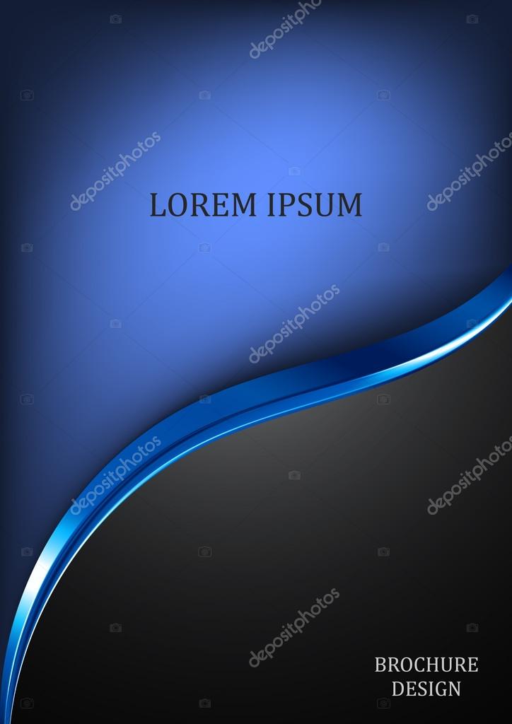 Black and blue brochure template flyer design background and curve blue  element and space for add picture and add text for your artwork in A4 paper  size Stock Vector Image by © #