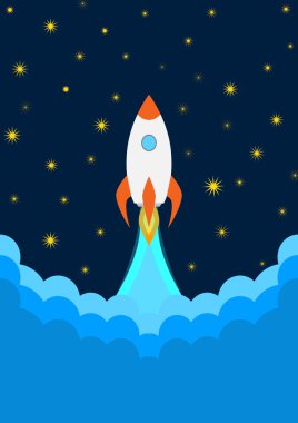 Düz roket simgesi. Başlangıç kavramı