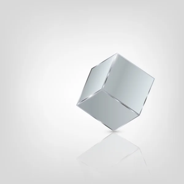 Cube métallique sur surface brillante.Illustration vectorielle — Image vectorielle