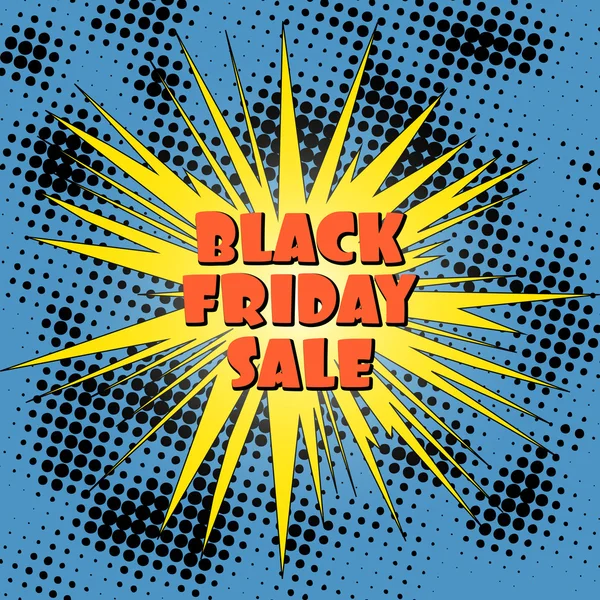 Pop Art zwarte vrijdag verkoop Banner — Stockvector