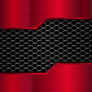 altıgenler kırmızı metal plakalar ile geometrik desen