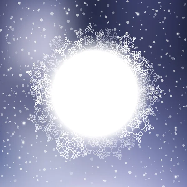 Рождественские снежинки круглые рамки. Векторная иллюстрация — стоковый вектор