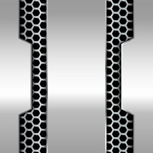 Vektor metallisches Banner. abstrakte Technologie geometrischer Hintergrund — Stockvektor