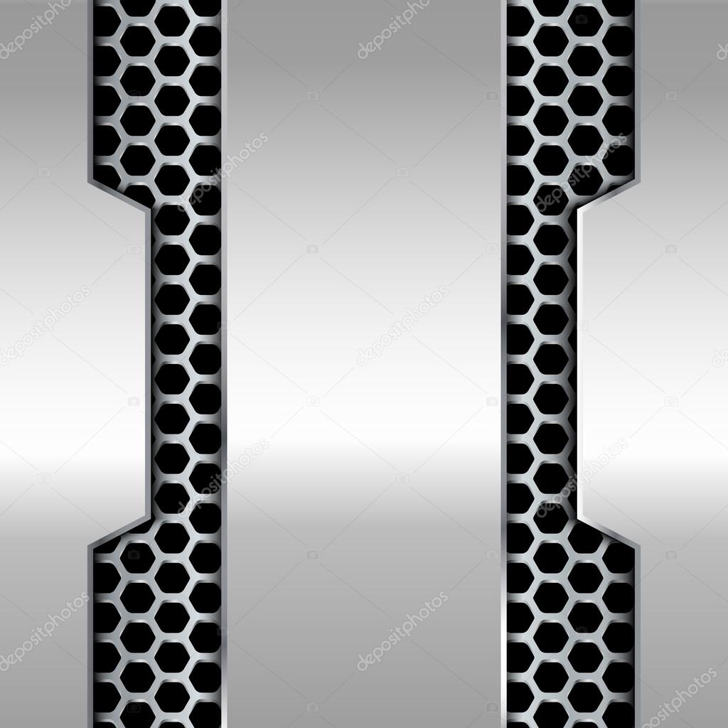 Vector metallic banner. Abstract technology geometric background