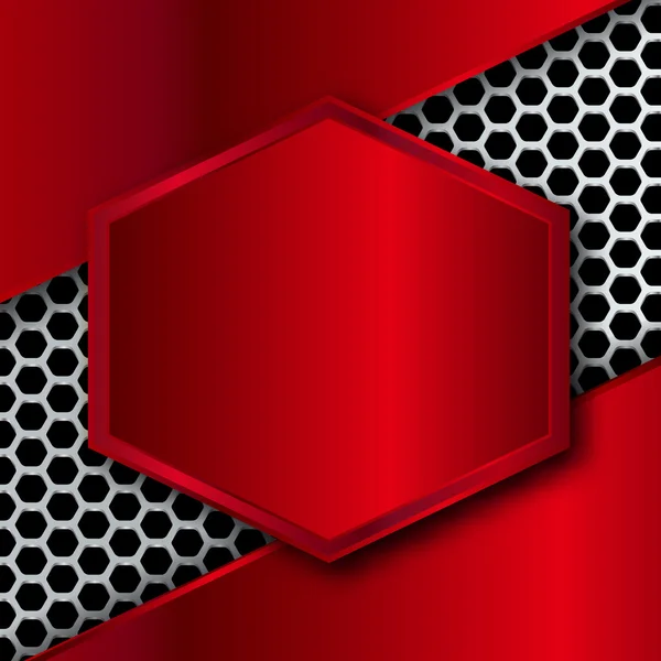 Hi-Tech fundo metálico com quadro hexagonal — Vetor de Stock