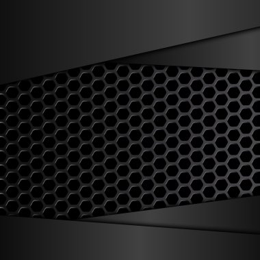 altıgenler siyah metal plakalar ile geometrik desen