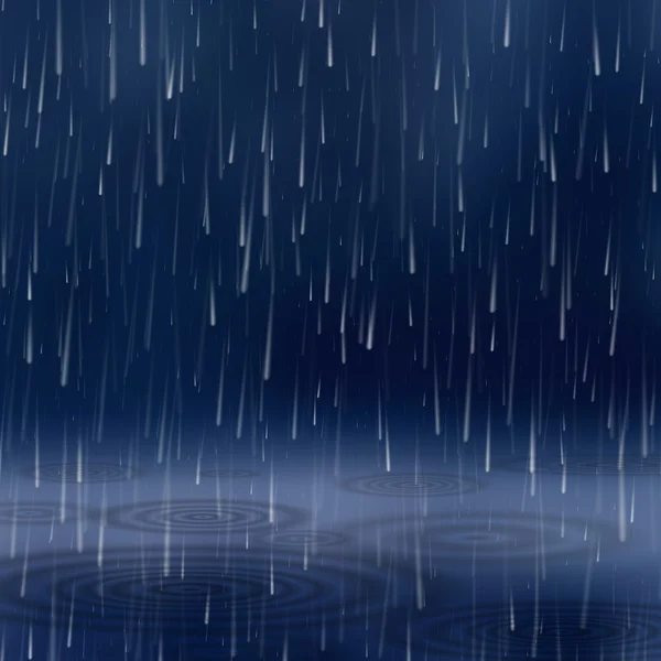 Fondo con lluvia. Ilustración vectorial — Vector de stock